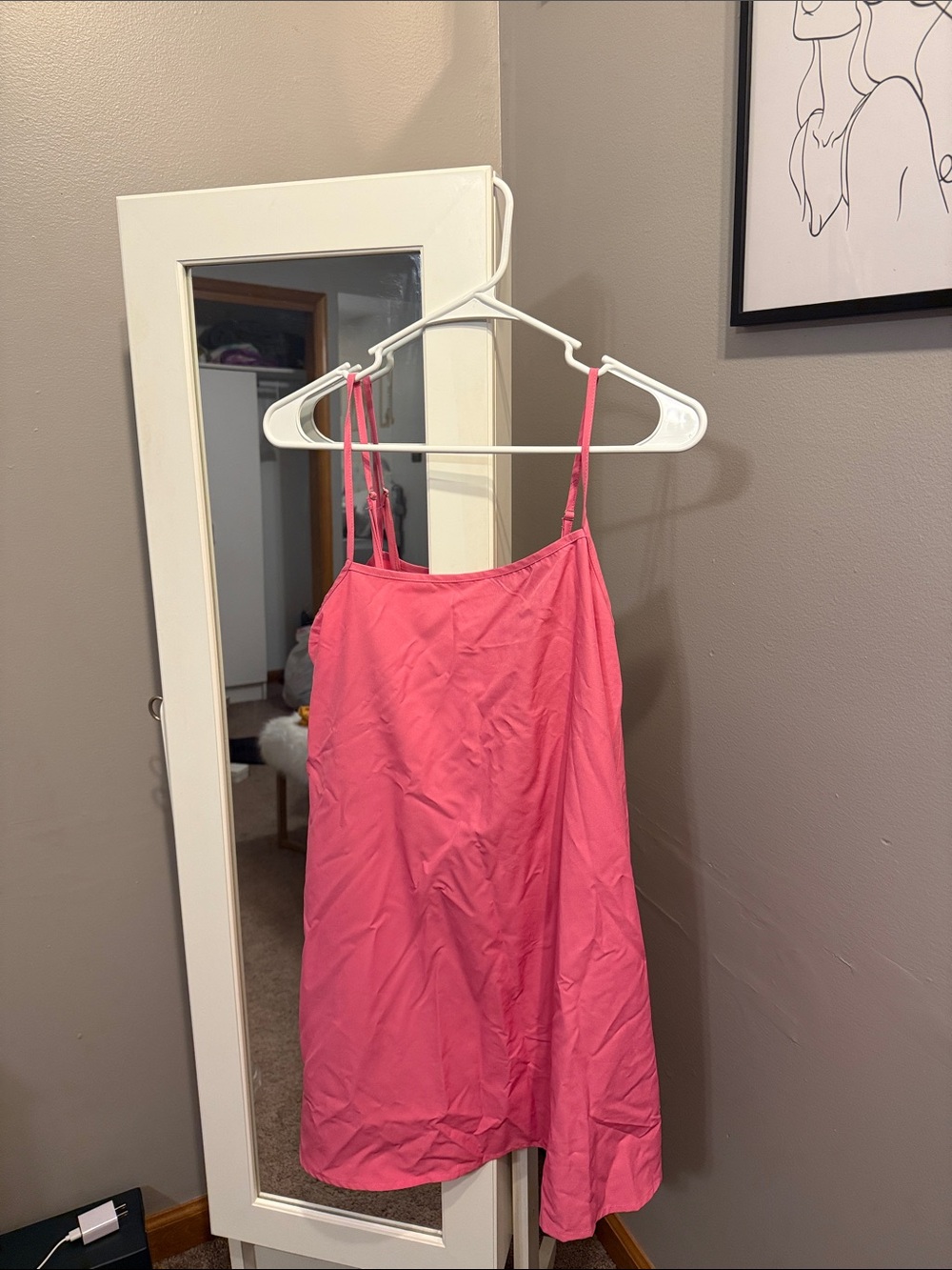 Pink Spaghetti Strap Slip Dress